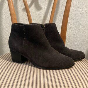 Market & Spruce Leather Suede Booties - Size 7